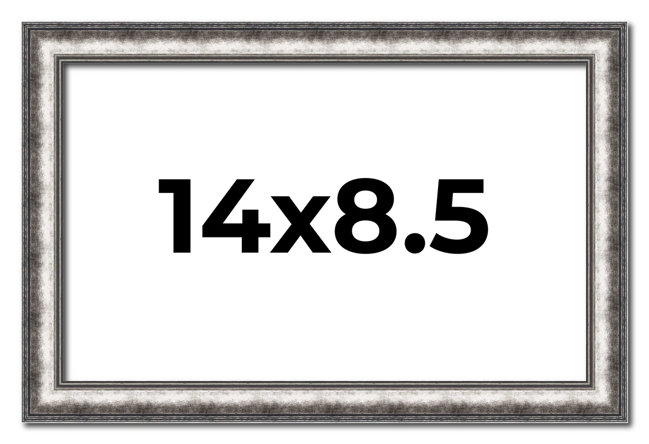 Photo Size Slim Profile Silver Frame - UV Acrylic, Foam Board Backing, Hanging Hardware